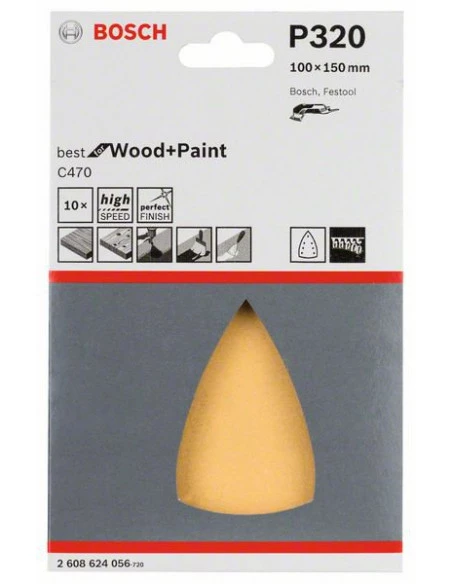 Feuilles Abrasives Delta C470 100x150 Grain 320 Bois Et Peinture | 2608624056 - Bosch | IFD Outillage 4 Feuilles Abrasives Delta C470 100x150 Grain 320 Bois Et Peinture | 2608624056 - Bosch | IFD Outillage – Image 2