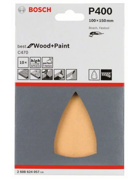 Feuilles Abrasives Delta C470 100x150 Grain 400 Bois Et Peinture | 2608624057 - Bosch | IFD Outillage 4 Feuilles Abrasives Delta C470 100x150 Grain 400 Bois Et Peinture | 2608624057 - Bosch | IFD Outillage – Image 2