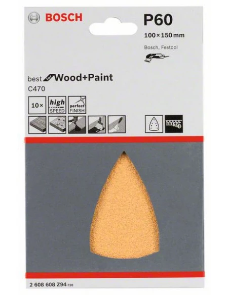 Feuilles Abrasives Delta C470 100x150 Grain 60 Bois Et Peinture | 2608608Z94 - Bosch | IFD Outillage 4 Feuilles Abrasives Delta C470 100x150 Grain 60 Bois Et Peinture | 2608608Z94 - Bosch | IFD Outillage – Image 2